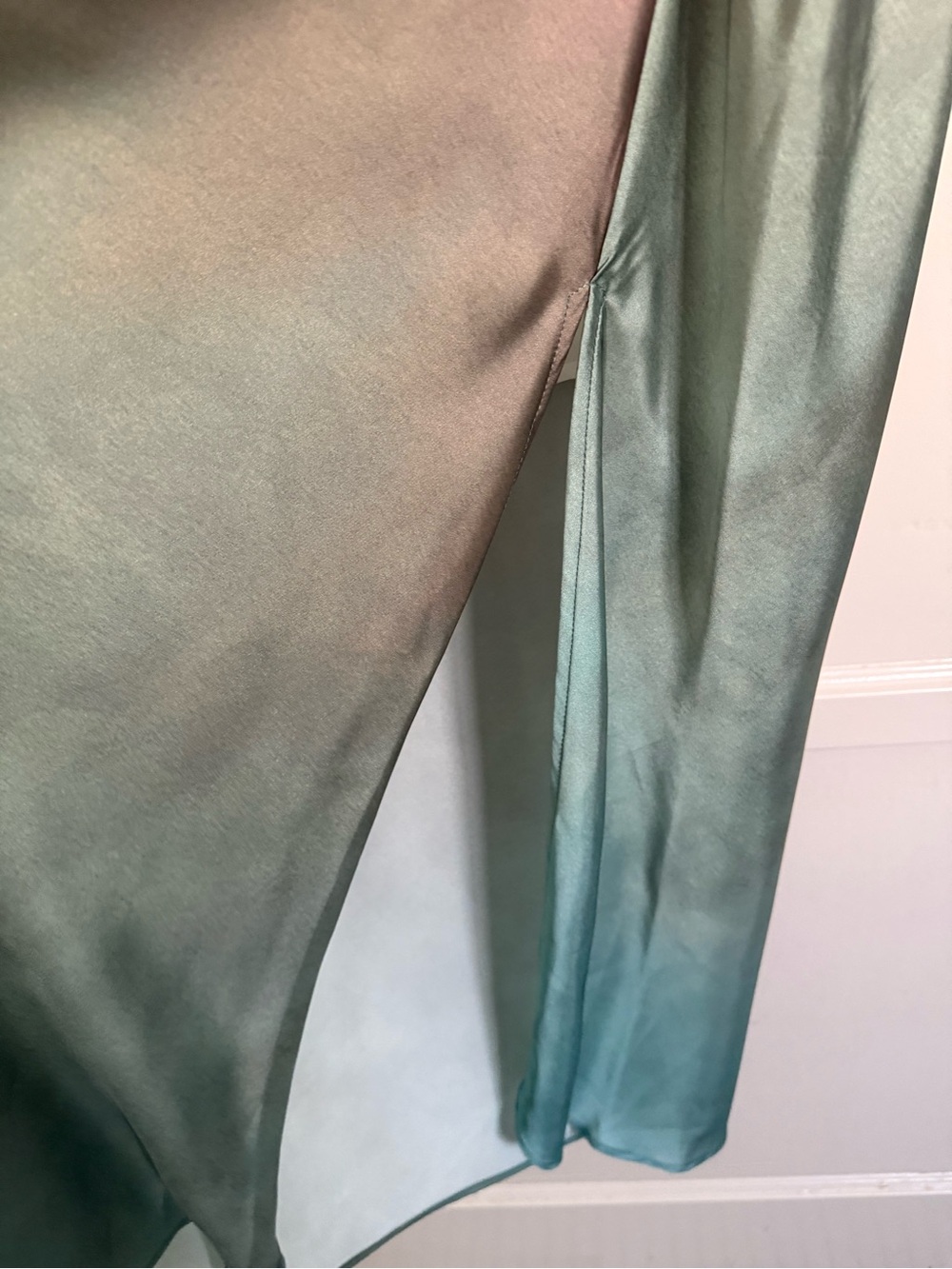 Zara Ombré Satin Ruched Midi Dress | NWT | Large - Picture 7 of 11